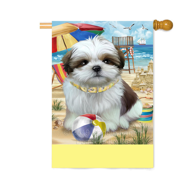 Personalized Pet Friendly Beach Shih Tzu Dog Custom House Flag FLG-DOTD-A58478