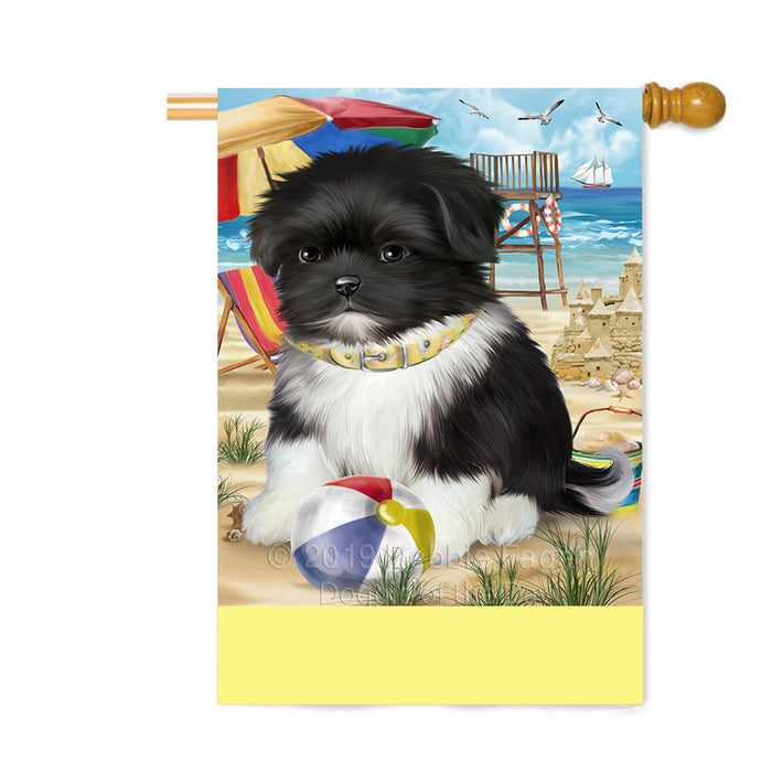 Personalized Pet Friendly Beach Shih Tzu Dog Custom House Flag FLG-DOTD-A58480