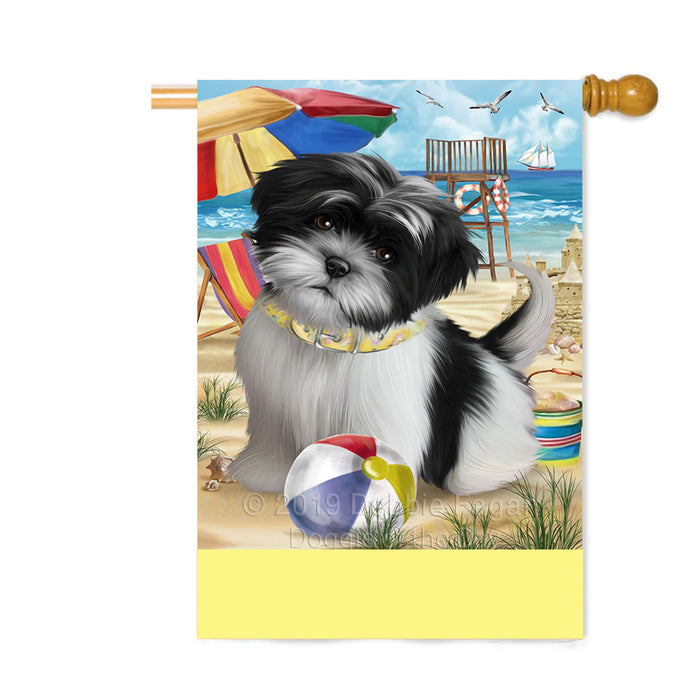 Personalized Pet Friendly Beach Shih Tzu Dog Custom House Flag FLG-DOTD-A58481