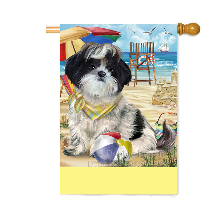 Personalized Pet Friendly Beach Shih Tzu Dog Custom House Flag FLG-DOTD-A58482