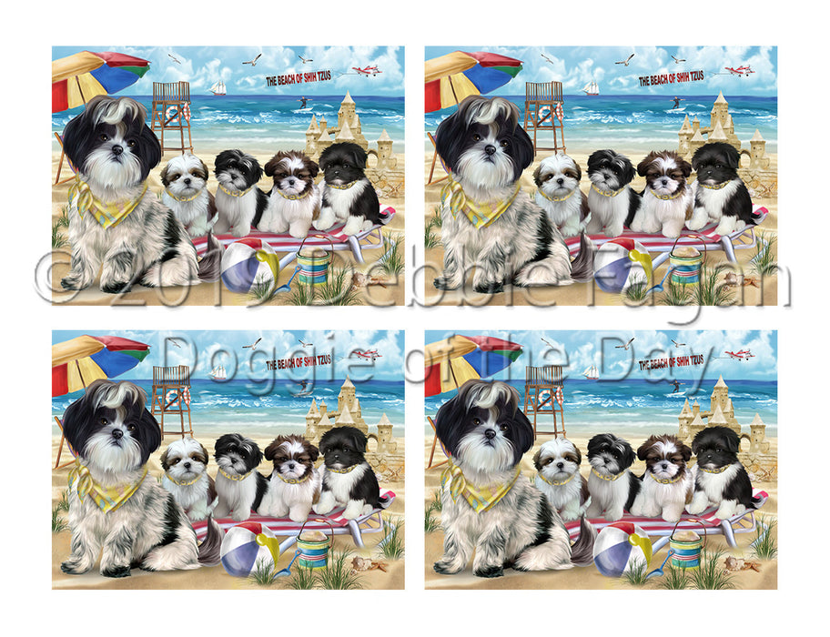 Pet Friendly Beach Shih Tzu Dogs Placemat