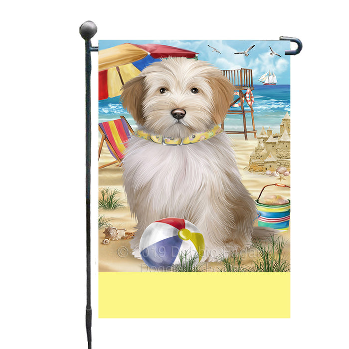 Personalized Pet Friendly Beach Tibetan Terrier Dog Custom Garden Flags GFLG-DOTD-A58453