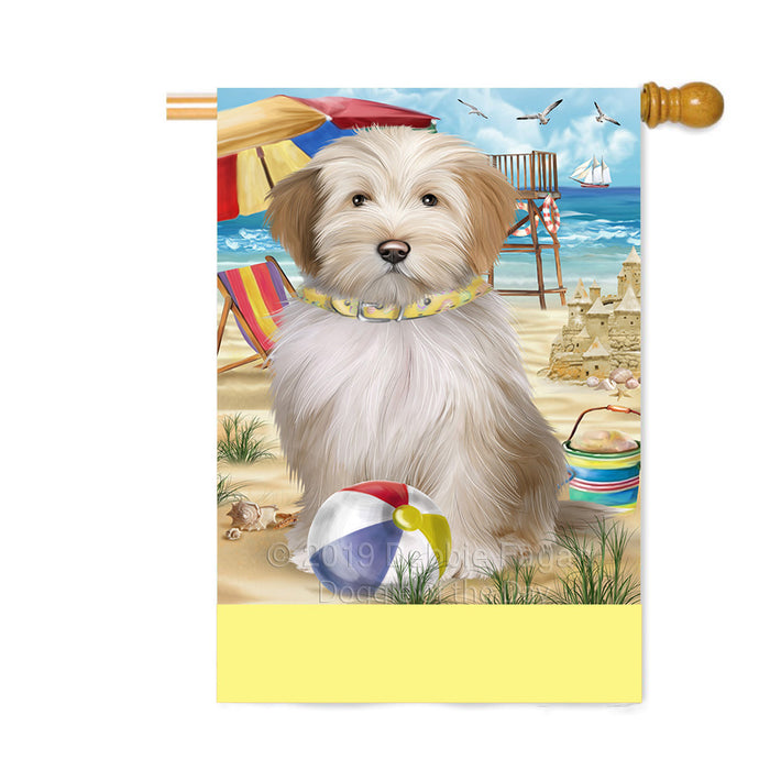 Personalized Pet Friendly Beach Tibetan Terrier Dog Custom House Flag FLG-DOTD-A58509