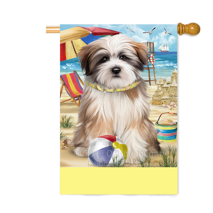 Personalized Pet Friendly Beach Tibetan Terrier Dog Custom House Flag FLG-DOTD-A58511