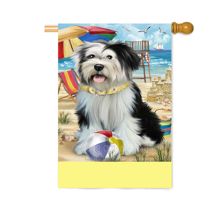 Personalized Pet Friendly Beach Tibetan Terrier Dog Custom House Flag FLG-DOTD-A58512