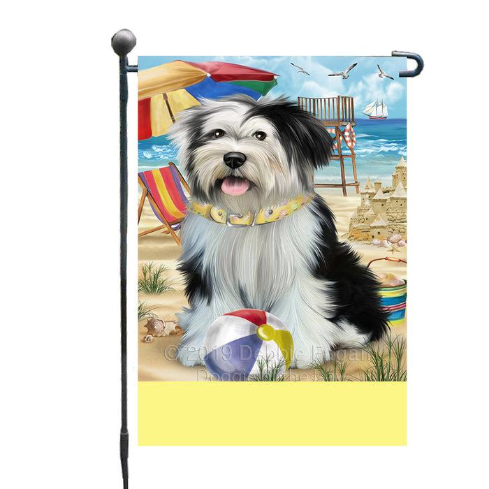Personalized Pet Friendly Beach Tibetan Terrier Dog Custom Garden Flags GFLG-DOTD-A58456