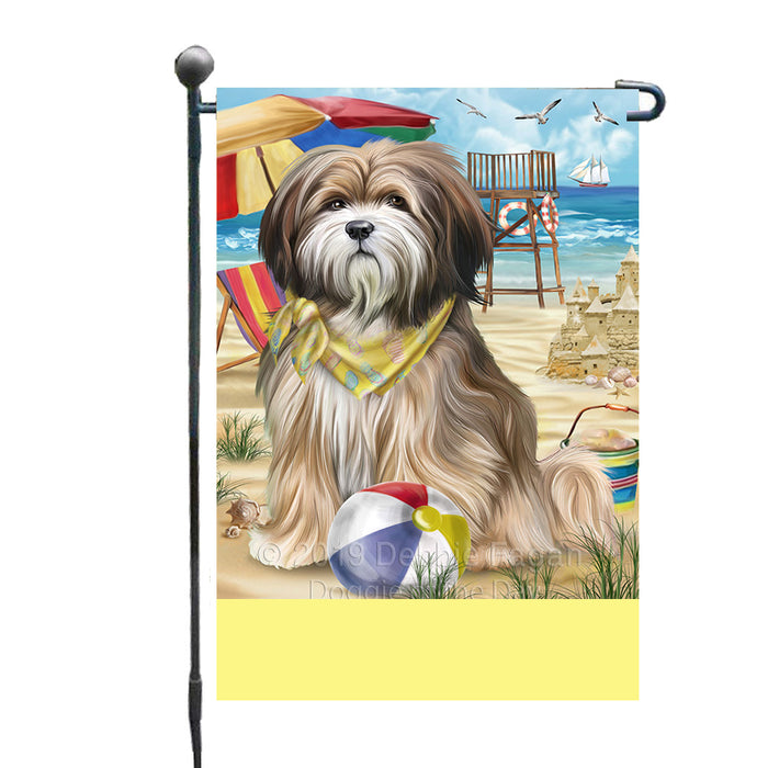 Personalized Pet Friendly Beach Tibetan Terrier Dog Custom Garden Flags GFLG-DOTD-A58457