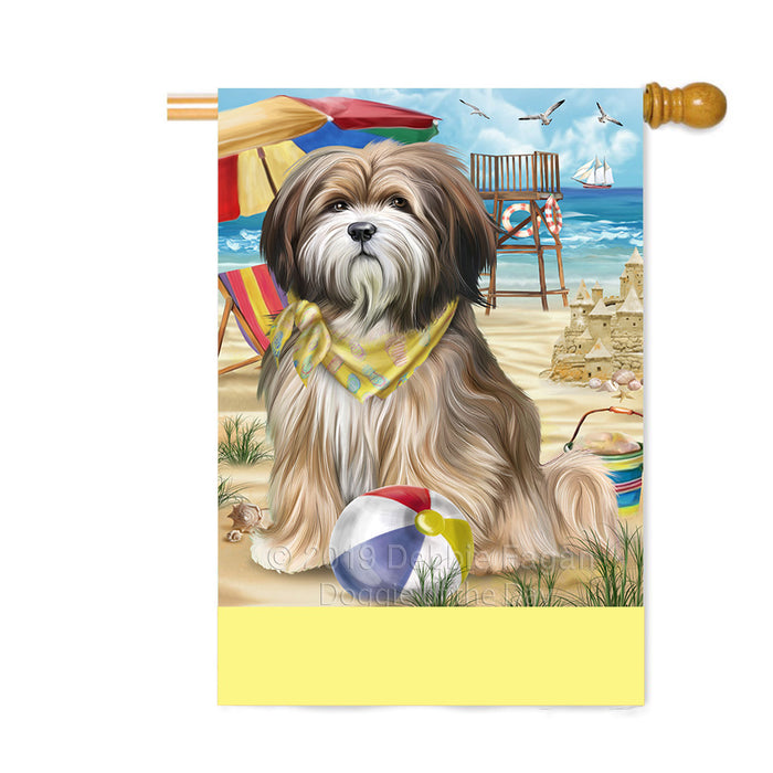 Personalized Pet Friendly Beach Tibetan Terrier Dog Custom House Flag FLG-DOTD-A58513