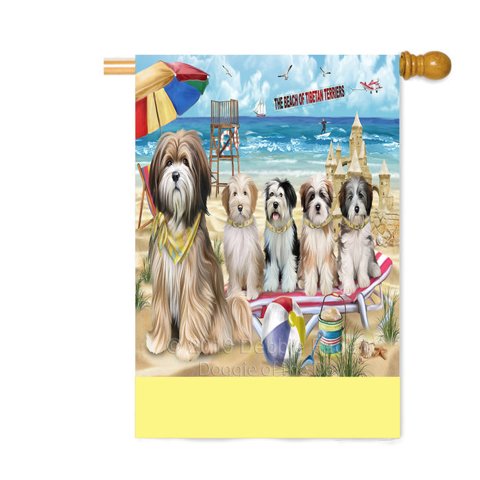 Personalized Pet Friendly Beach Tibetan Terrier Dogs Custom House Flag FLG-DOTD-A58508