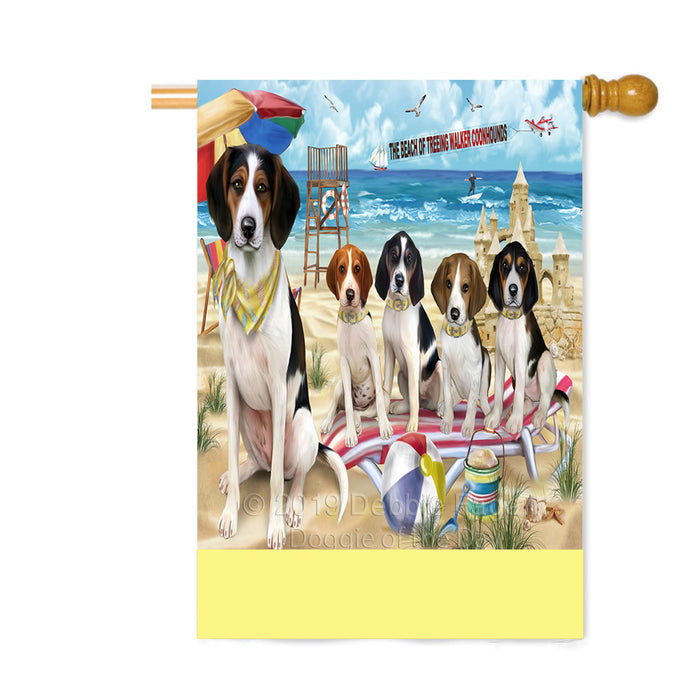 Personalized Pet Friendly Beach Treeing Walker Coonhound Dogs Custom House Flag FLG-DOTD-A58514