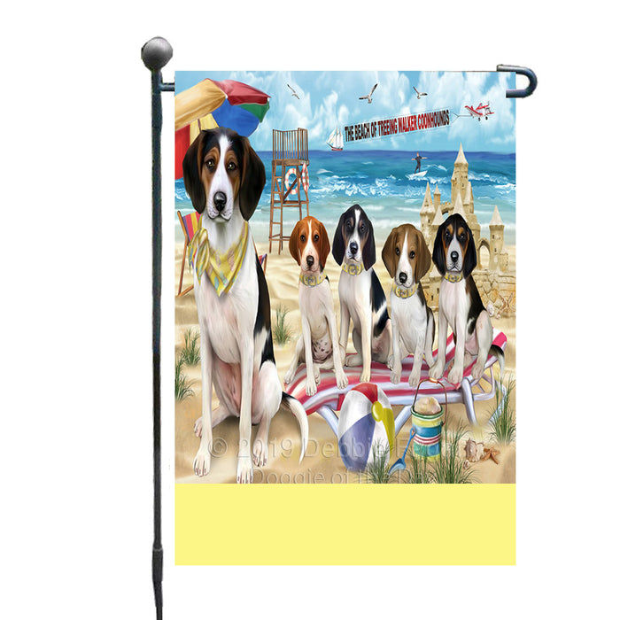 Personalized Pet Friendly Beach Treeing Walker Coonhound Dogs Custom Garden Flags GFLG-DOTD-A58458
