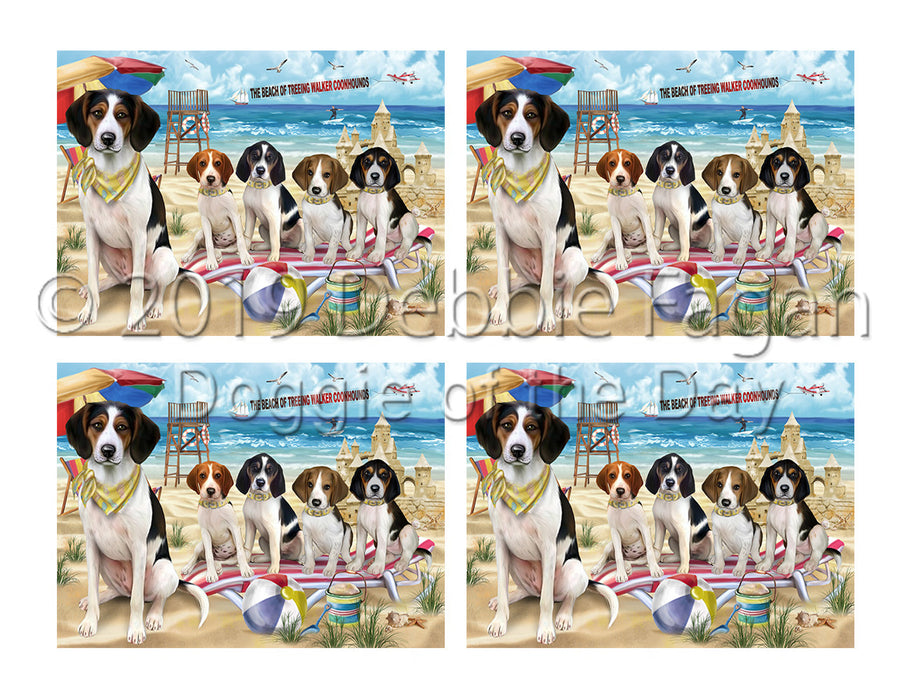 Pet Friendly Beach Treeing Walker Coonhound Dogs Placemat