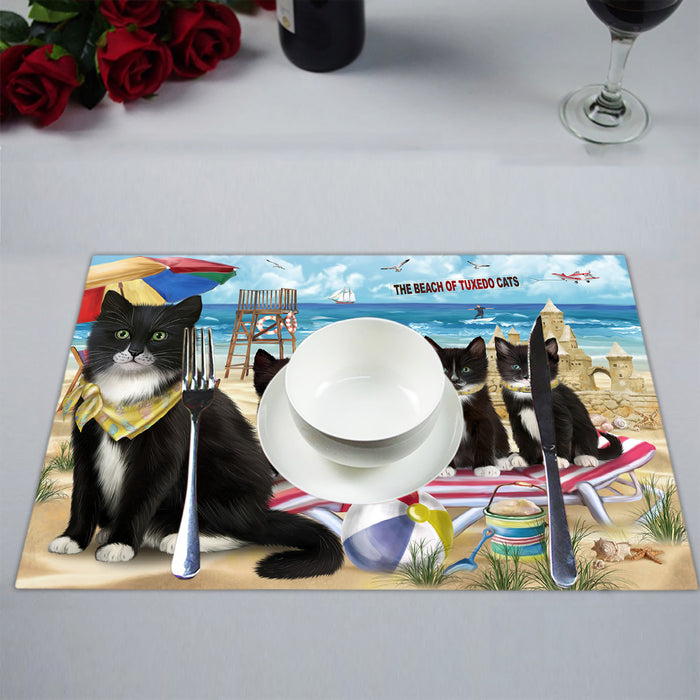 Pet Friendly Beach Tuxedo Cats Placemat