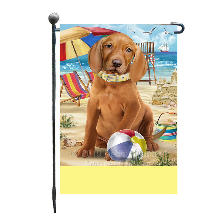 Personalized Pet Friendly Beach Vizsla Dog Custom Garden Flags GFLG-DOTD-A58469