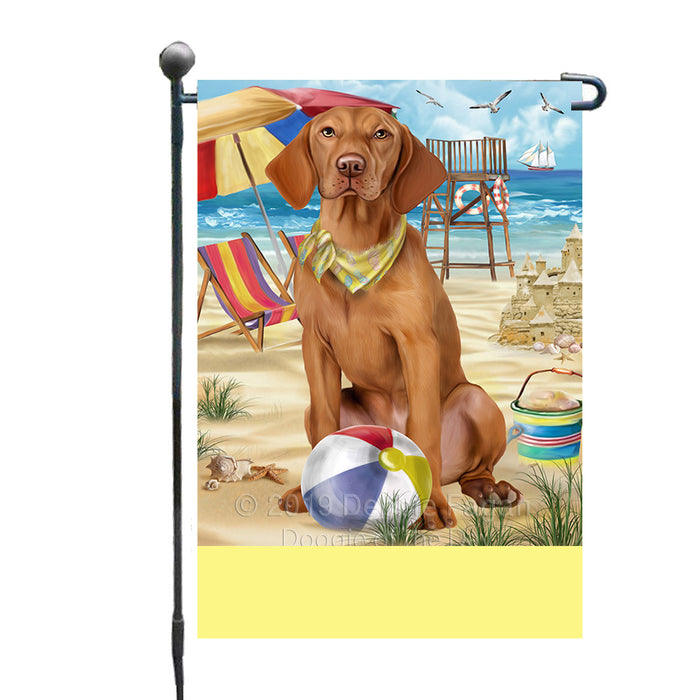 Personalized Pet Friendly Beach Vizsla Dog Custom Garden Flags GFLG-DOTD-A58470