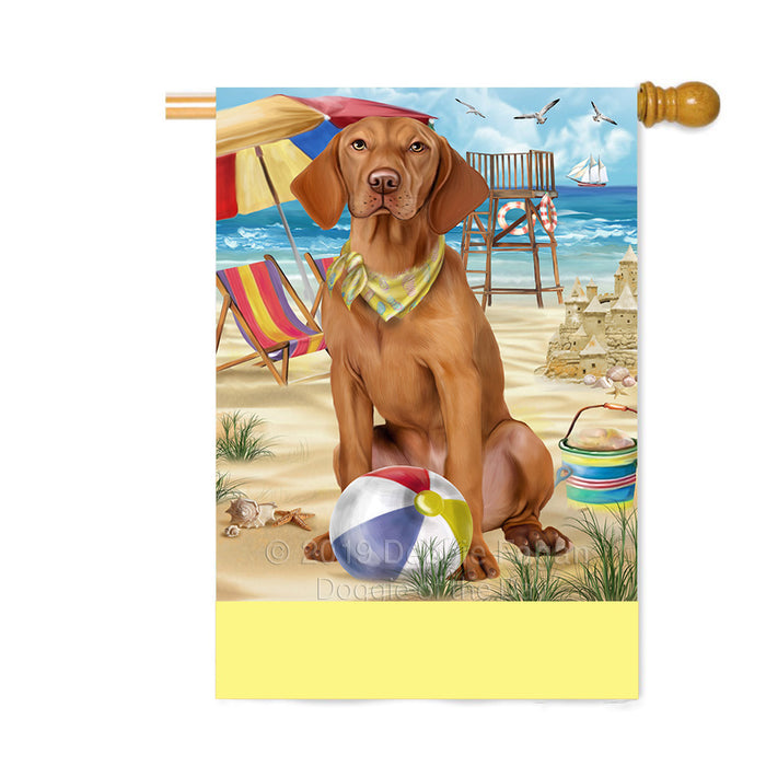 Personalized Pet Friendly Beach Vizsla Dog Custom House Flag FLG-DOTD-A58526
