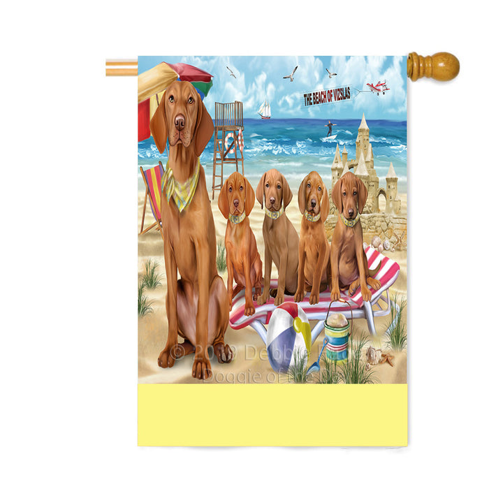 Personalized Pet Friendly Beach Vizsla Dogs Custom House Flag FLG-DOTD-A58524