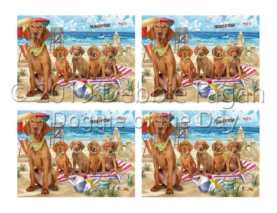 Pet Friendly Beach Vizsla Dogs Placemat
