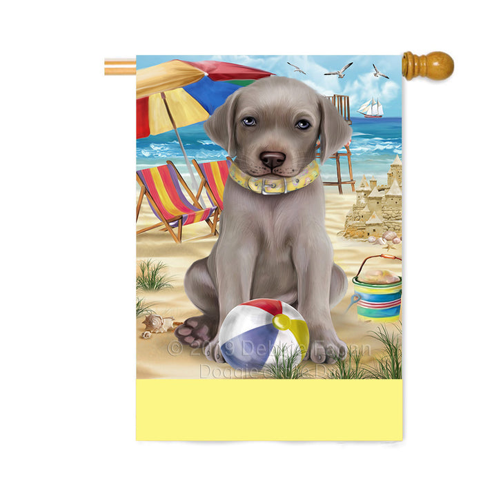 Personalized Pet Friendly Beach Weimaraner Dog Custom House Flag FLG-DOTD-A58528