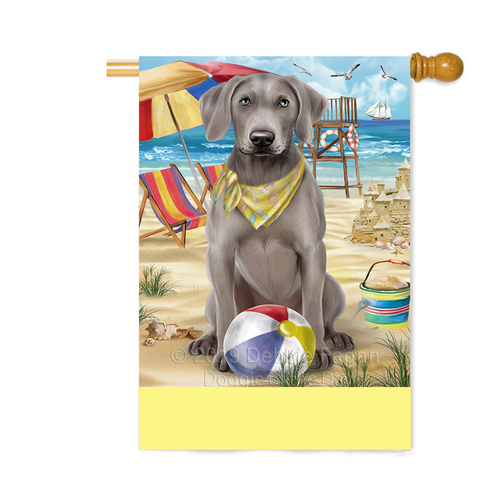Personalized Pet Friendly Beach Weimaraner Dog Custom House Flag FLG-DOTD-A58529