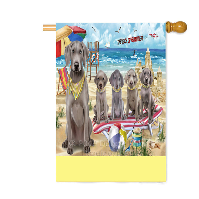 Personalized Pet Friendly Beach Weimaraner Dogs Custom House Flag FLG-DOTD-A58527