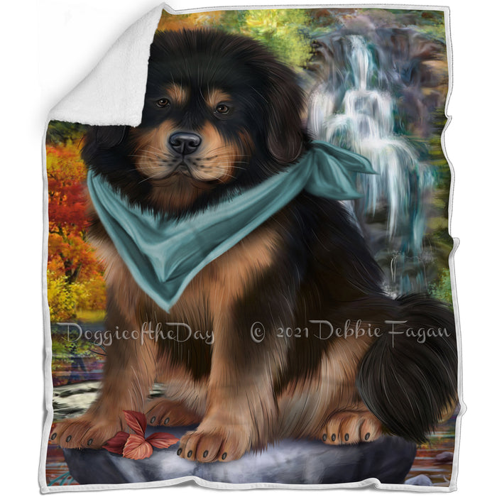 Scenic Waterfall Tibetan Mastiff Dog Blanket BLNKT110748