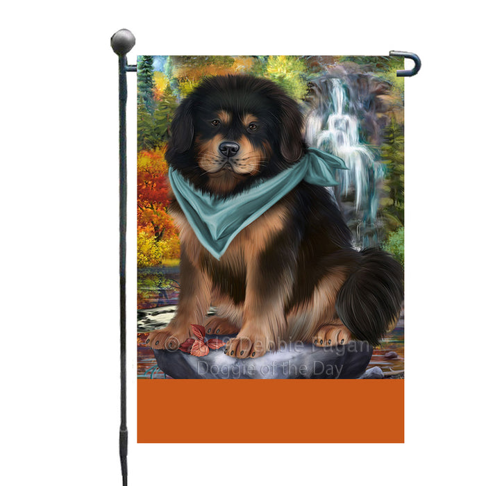 Personalized Scenic Waterfall Tibetan Mastiff Dog Custom Garden Flags GFLG-DOTD-A60853