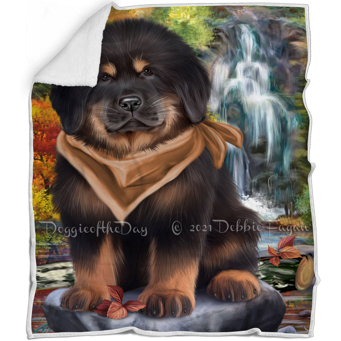 Scenic Waterfall Tibetan Mastiff Dog Blanket BLNKT110757