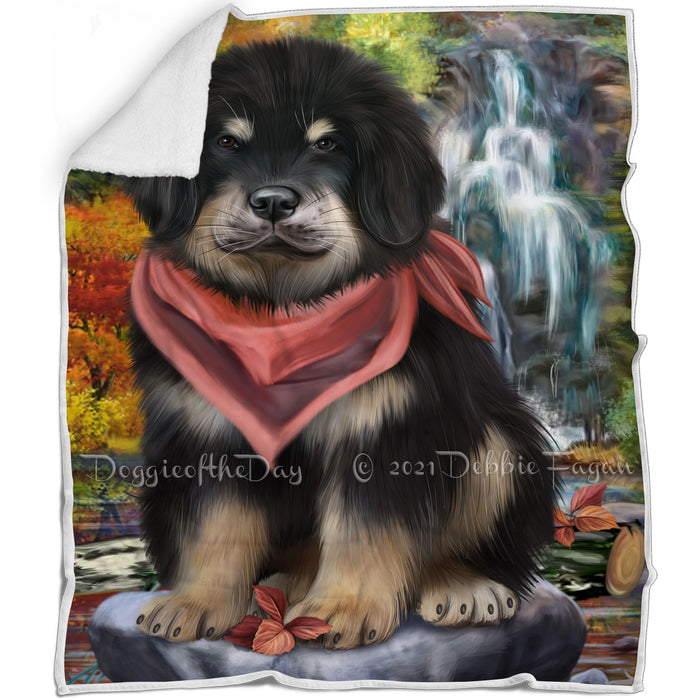 Scenic Waterfall Tibetan Mastiff Dog Blanket BLNKT110766