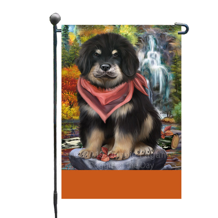 Personalized Scenic Waterfall Tibetan Mastiff Dog Custom Garden Flags GFLG-DOTD-A60854