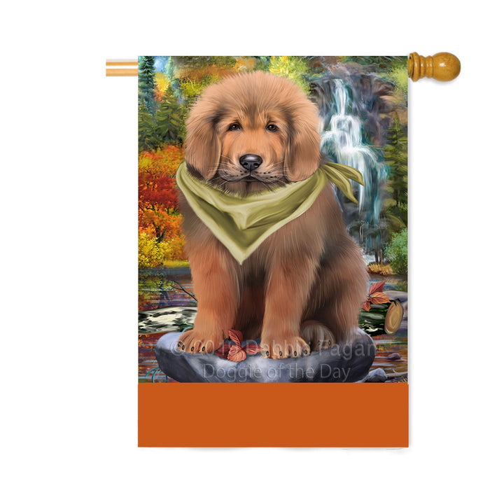 Personalized Scenic Waterfall Tibetan Mastiff Dog Custom House Flag FLG-DOTD-A60911