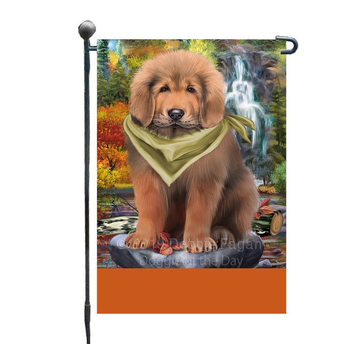 Personalized Scenic Waterfall Tibetan Mastiff Dog Custom Garden Flags GFLG-DOTD-A60855