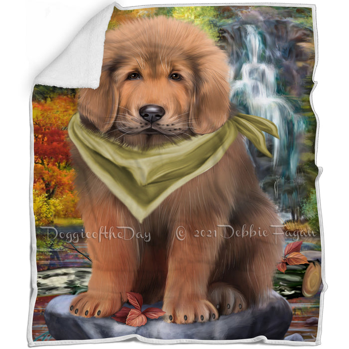 Scenic Waterfall Tibetan Mastiff Dog Blanket BLNKT110775