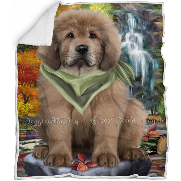 Scenic Waterfall Tibetan Mastiff Dog Blanket BLNKT110784