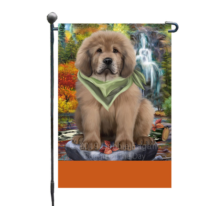 Personalized Scenic Waterfall Tibetan Mastiff Dog Custom Garden Flags GFLG-DOTD-A60856