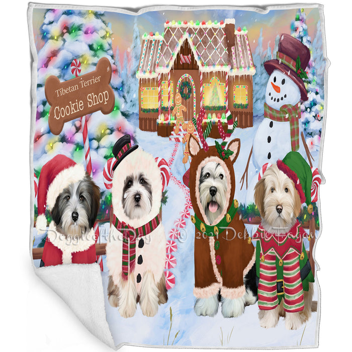 Holiday Gingerbread Cookie Shop Tibetan Terriers Dog Blanket BLNKT129054
