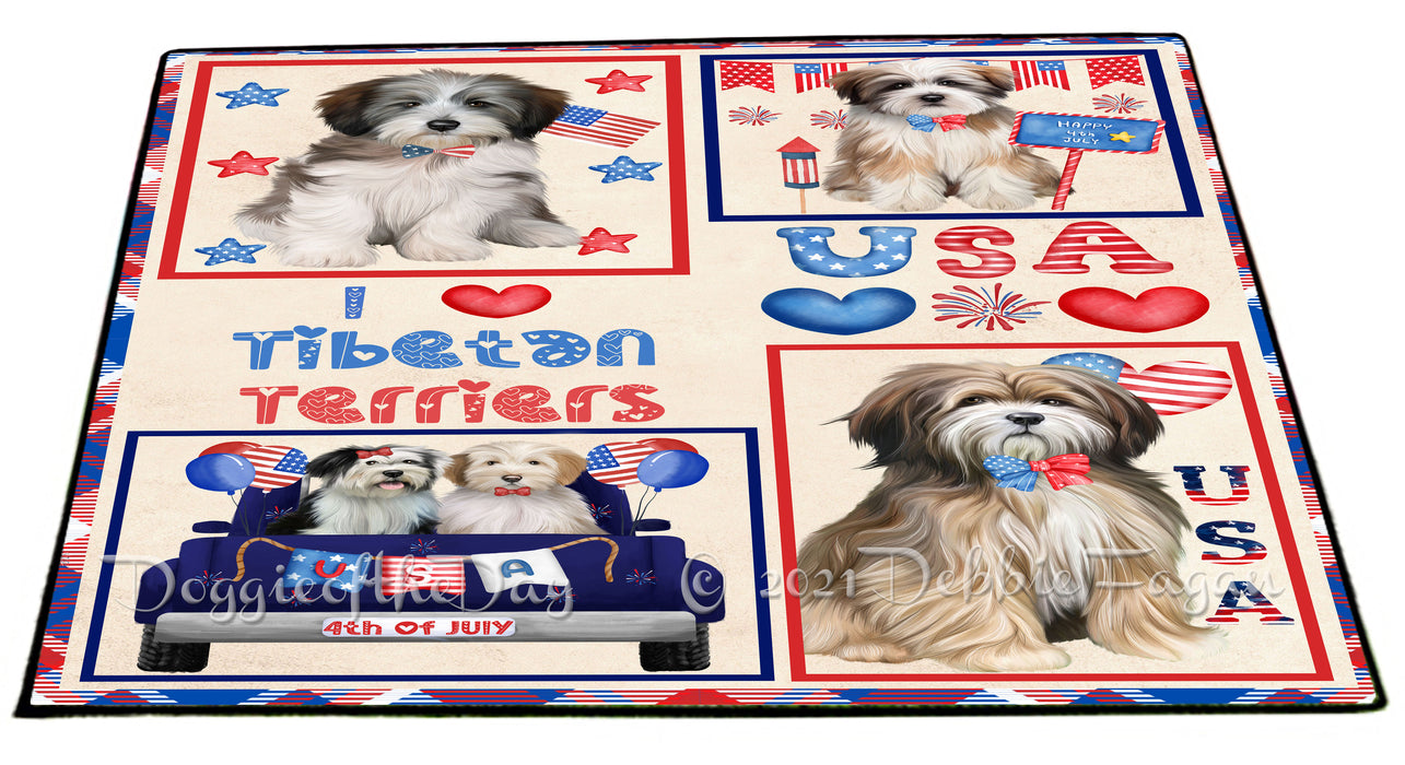 4th of July Independence Day I Love USA Tibetan Terrier Dogs Floormat FLMS56350 Floormat FLMS56350
