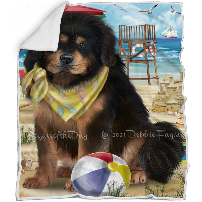 Pet Friendly Beach Tibetan Mastiff Dog Blanket BLNKT105123
