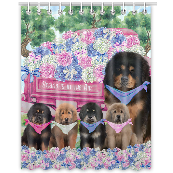 Tibetan Mastiff Shower Curtain, Explore a Variety of Personalized Designs, Custom, Waterproof Bathtub Curtains with Hooks for Bathroom, Dog Gift for Pet Lovers