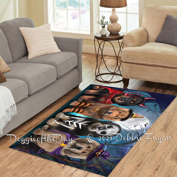 Happy Halloween Trick or Treat Tibetan Mastiff Dogs Polyester Living Room Carpet Area Rug ARUG66460