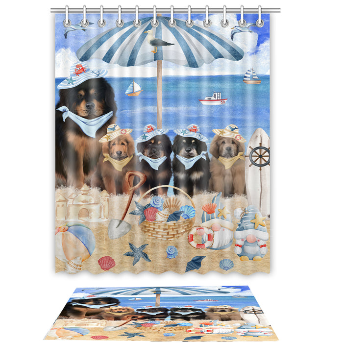 Tibetan Mastiff Shower Curtain & Bath Mat Set, Bathroom Decor Curtains with hooks and Rug, Explore a Variety of Designs, Personalized, Custom, Dog Lover's Gifts