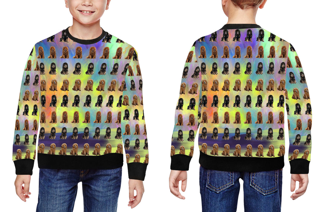 Paradise Wave Tibetan Mastiff Dogs All Over Print Crewneck Kids Sweatshirt