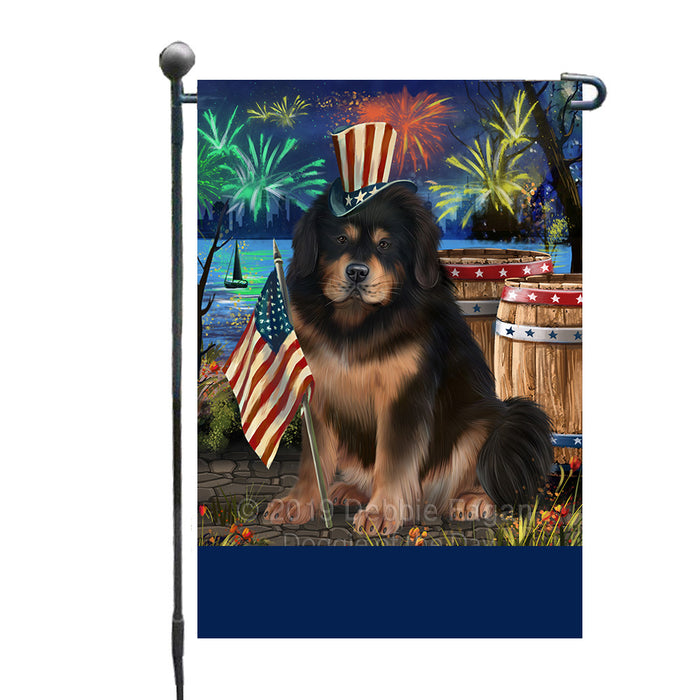 Personalized 4th of July Firework Tibetan Mastiff Dog Custom Garden Flags GFLG-DOTD-A58124