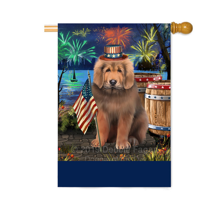 Personalized 4th of July Firework Tibetan Mastiff Dog Custom House Flag FLG-DOTD-A58182