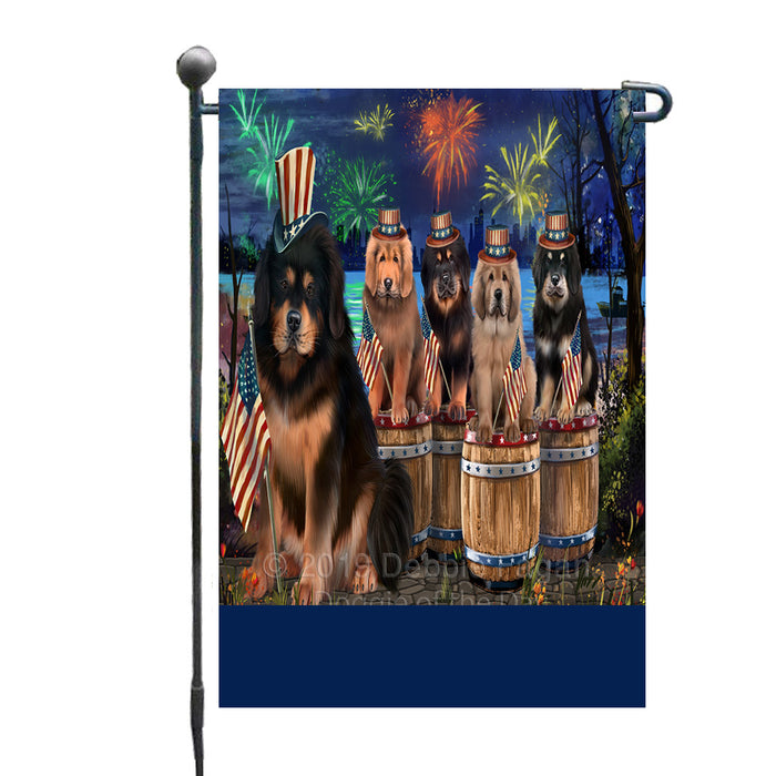 Personalized 4th of July Firework Tibetan Mastiff Dogs Custom Garden Flags GFLG-DOTD-A58128
