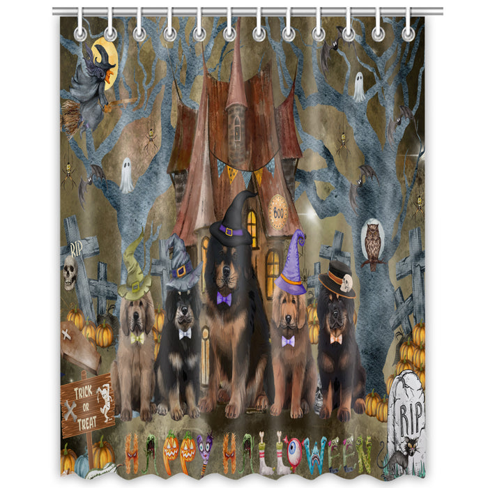 Tibetan Mastiff Shower Curtain: Explore a Variety of Designs, Halloween Bathtub Curtains for Bathroom with Hooks, Personalized, Custom, Gift for Pet and Dog Lovers