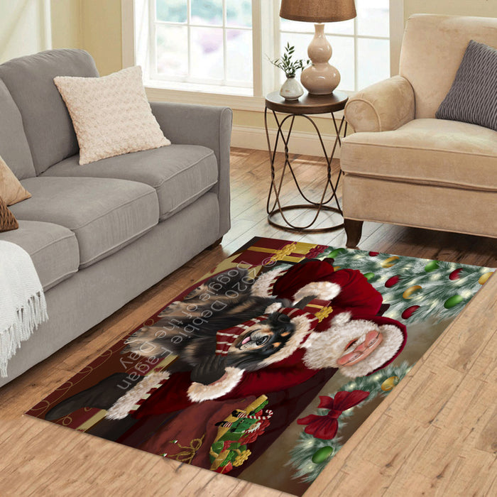 Santa's Christmas Surprise Tibetan Mastiff Dog Polyester Living Room Carpet Area Rug ARUG67853