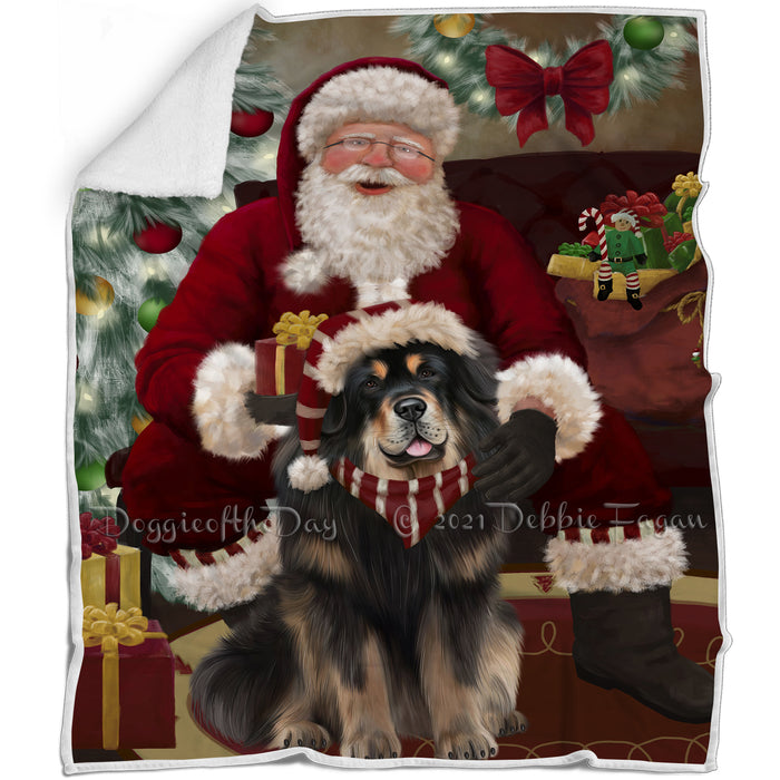 Santa's Christmas Surprise Tibetan Mastiff Dog Blanket BLNKT142443