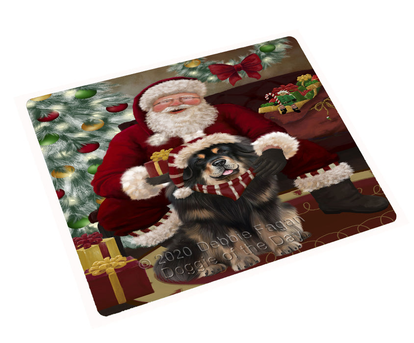 Santa's Christmas Surprise Tibetan Mastiff Dog Cutting Board - Easy Grip Non-Slip Dishwasher Safe Chopping Board Vegetables C78766