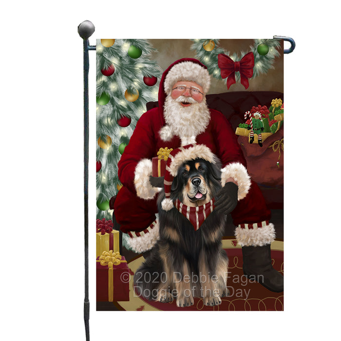 Santa's Christmas Surprise Tibetan Mastiff Dog Garden Flag GFLG66787